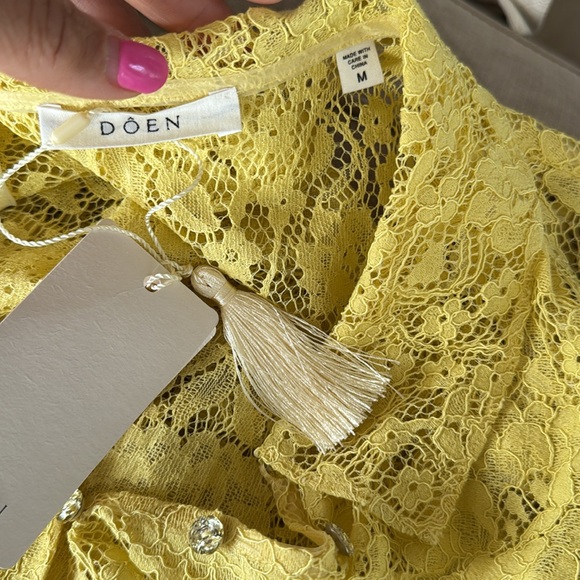 ⚡️⚡️⚡️SOLD⚡️⚡️⚡️⚡️⚡️NWT Doen Sohana yellow lace midi dress Size M - Picture 14 of 14
